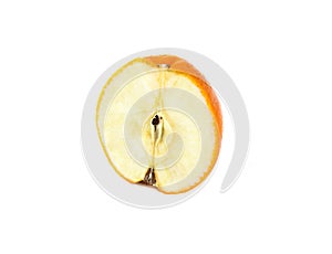 Orange and apple genetically modified symbiosis. Isolated on white background