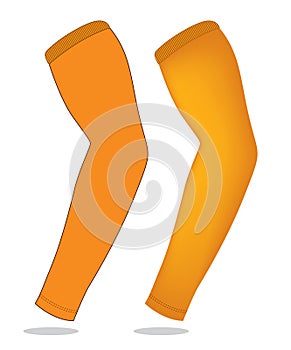 Orange Arm Sleeve UV Protection For Template On White Background