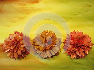 Orange artificial flowers
