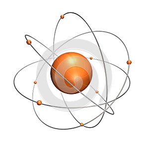 Orange atom with chrome rings