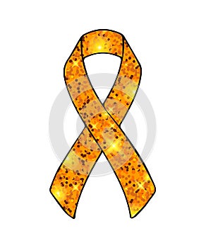 Orange Awareness Glitter ribbon