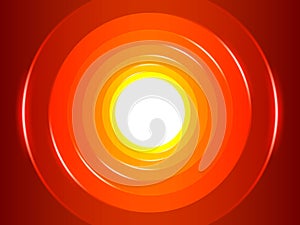Orange background with circles and glow and zoom