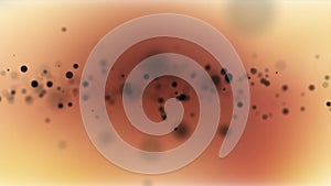 Orange background, enlarging circles, dust, bokeh effect, abstraction