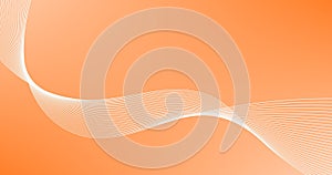 Abstract orange background with wavy lines. Vector illustration.