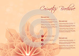 Orange background with flower design for cosmetic brochure