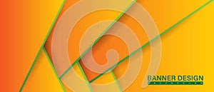 Orange background with Green and yellow color composition in abstract. Abstract backgrounds with a combination of lines and circle