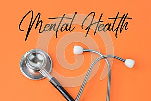 Orange background written with text MENTAL HEALTH