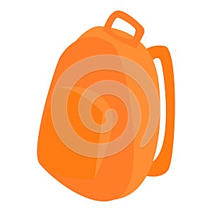 Orange backpack icon, isometric style