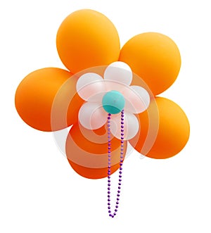 Orange Balloon Flower with Beads