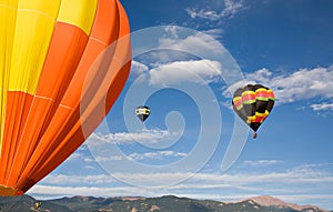 Orange Balloon and Pikes Peak