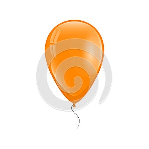 Orange balloon with a thread