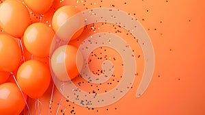 Orange balloons composition background - Celebration design