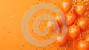 Orange balloons composition background - Celebration design