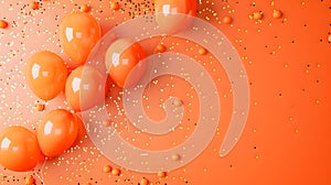 Orange balloons composition background - Celebration design