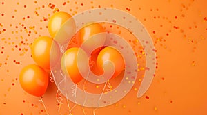 Orange balloons composition background - Celebration design