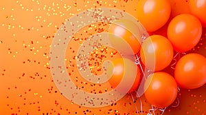 Orange balloons composition background - Celebration design