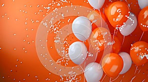 Orange balloons composition background - Celebration design