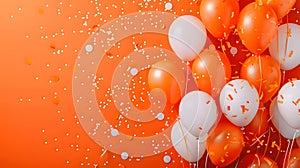 Orange balloons composition background - Celebration design