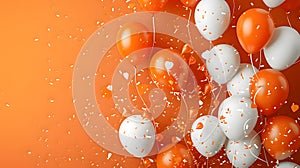 Orange balloons composition background - Celebration design