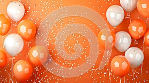 Orange balloons composition background - Celebration design