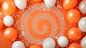 Orange balloons composition background - Celebration design