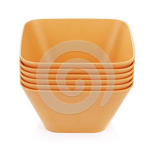 Orange Bamboo Bowls Set