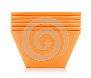 Orange Bamboo Bowls Set