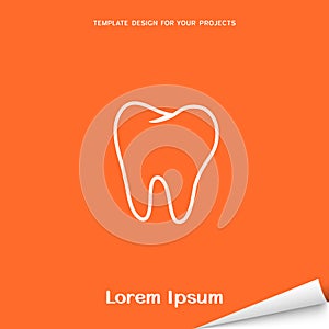Orange banner with molar tooth icon