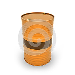Orange barrel on a white background