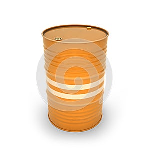 Orange barrel on a white background