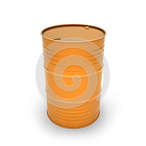 Orange barrel on a white background