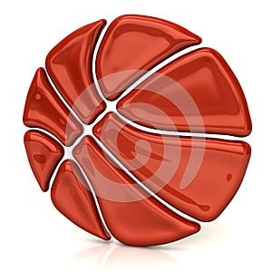 Orange basket ball icon