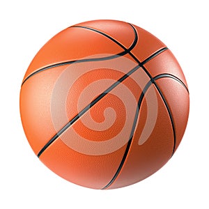 Orange basketball ball isolated on white background