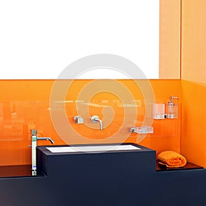 Orange bathroom