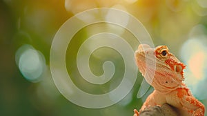 A Orange Bearded Dragon Lizard