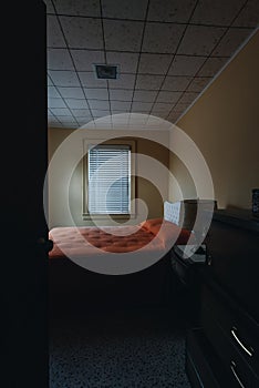 Orange Bed Spread + Derelict Bedroom - Abandoned House - New York