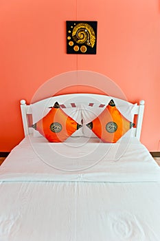 Orange Bedroom in a modern house