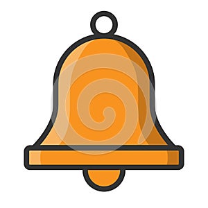 Orange bell icon vector illustration