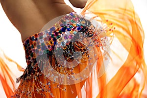 Orange belly dancer