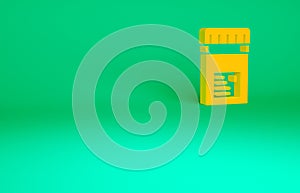 Orange Biologically active additives icon isolated on green background. Minimalism concept. 3d illustration 3D render