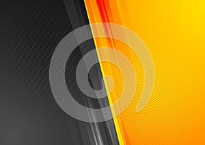 Orange and black abstract tech grunge background