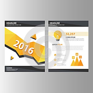 Orange black annual report presentation template brochure flyer elements icon flat design set for advertising marketing leaflet