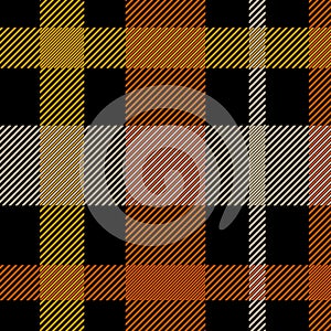 Orange and Black Autumn Themed Plaid Pattern