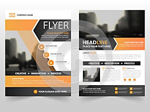 Orange black business Brochure Leaflet Flyer annual report template design, book cover layout design