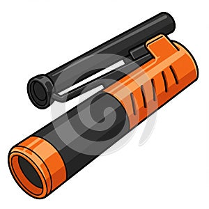 Orange and Black Handheld Torch Illustration