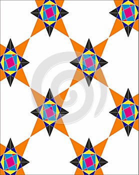 Orange and black kunai pattern with white background