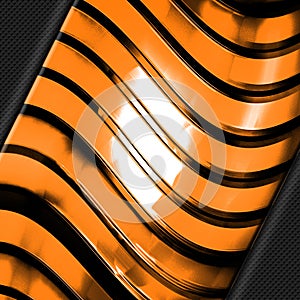 Orange and black shiny metal background and mesh texture