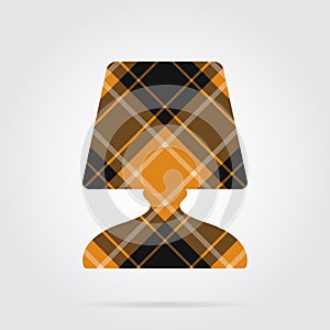 Orange, black tartan icon - bedside table lamp