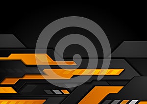 Orange black technology geometric abstract background