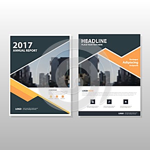 Orange black triangle Vector annual report Leaflet Brochure Flyer template design, book cover layout design